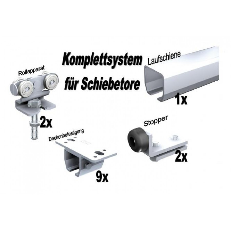 Schiebetore Shop De Schiebetorbeschlage Bausatz Schiebetor Bis 180 Kg Deckenbefestigung